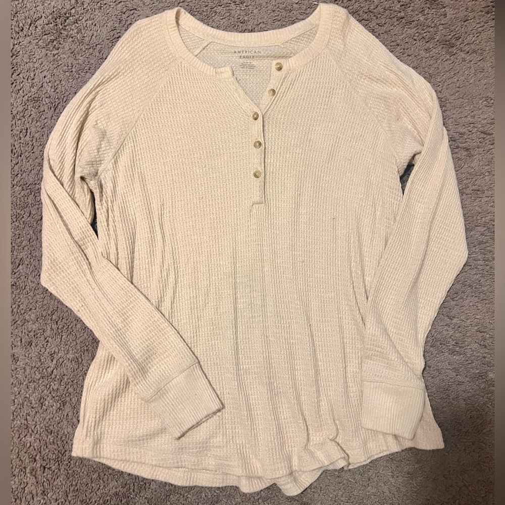 AE Waffle Henley Top